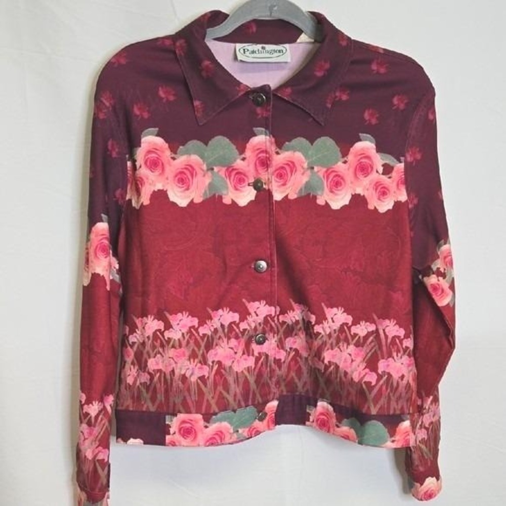 Patchington Floral Lightweight Jacket, Red Floral,‎ Casual y2k, Small, Vintage